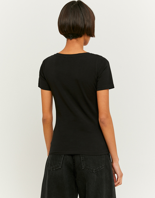 Czarny t-shirt Basic | TALLY WEiJL