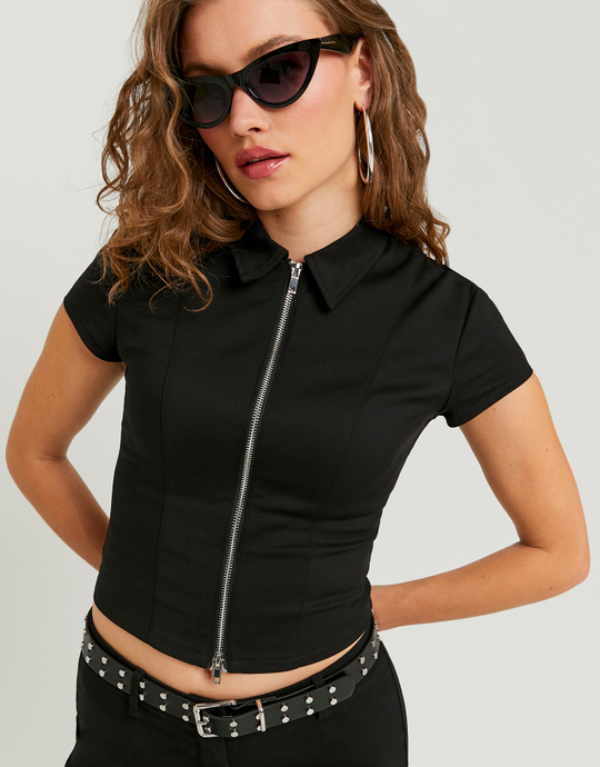 Top Noir à Zip | TALLY WEiJL