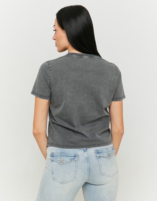 Maglietta Basica Grigia Effetto Acid Wash | TALLY WEiJL