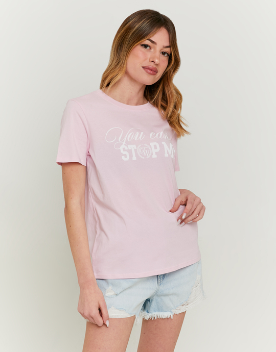 Rosa T-Shirt mit Print | TALLY WEiJL