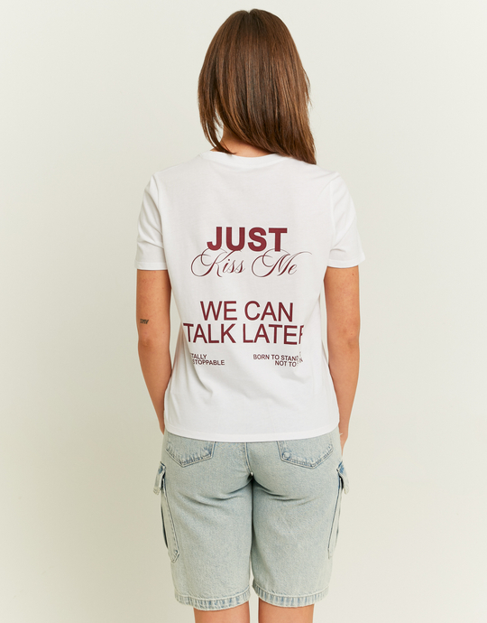 Weißes bedrucktes T-Shirt | TALLY WEiJL