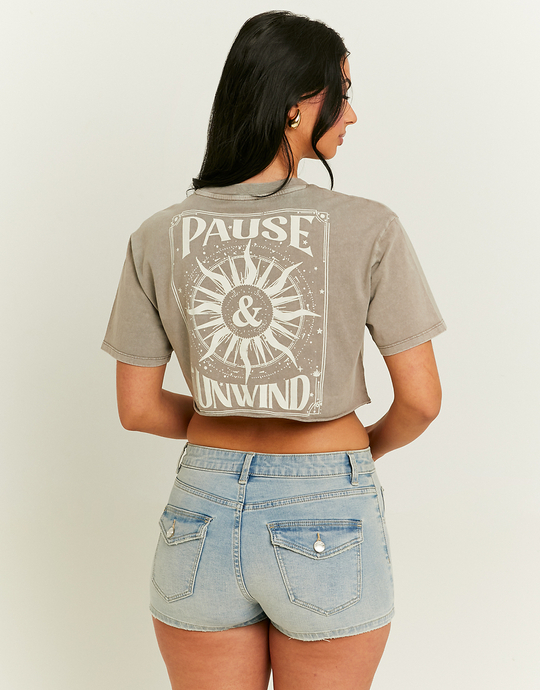 Maglietta Corta Grigia con Stampa | TALLY WEiJL