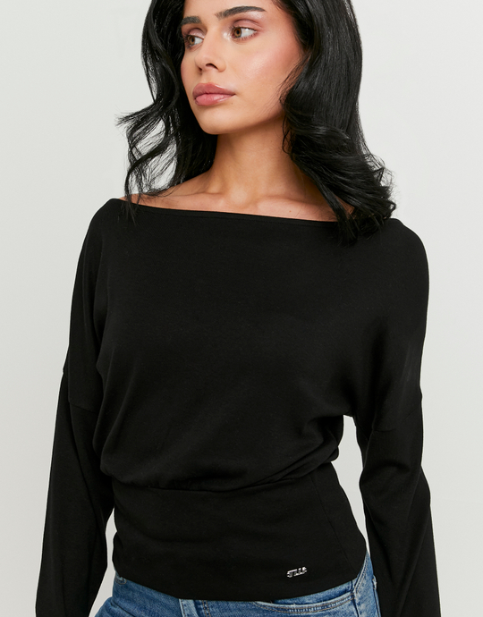 Schwarzes Langarm-T-Shirt | TALLY WEiJL