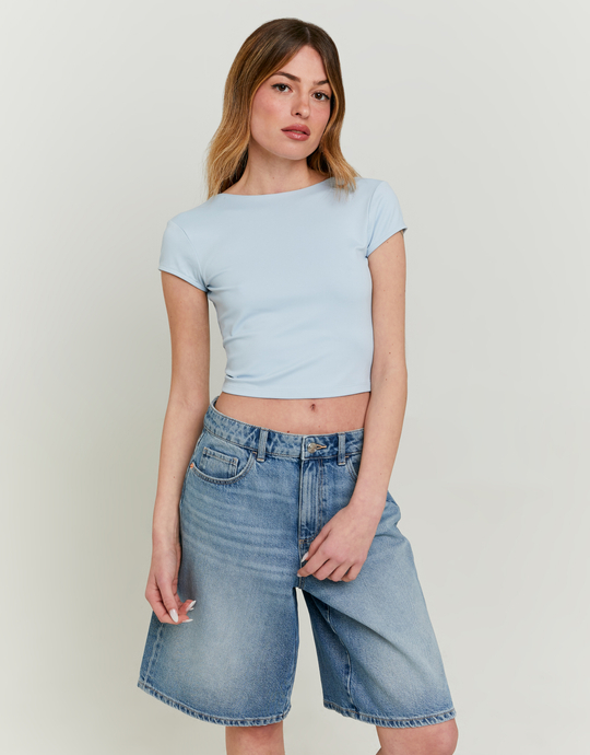 Top Basic ανοιχτή πλάτη Light Blue | TALLY WEiJL