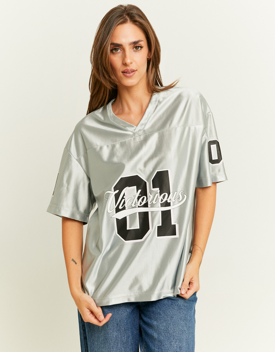 Silberfarbenes Fußball-T-Shirt | TALLY WEiJL