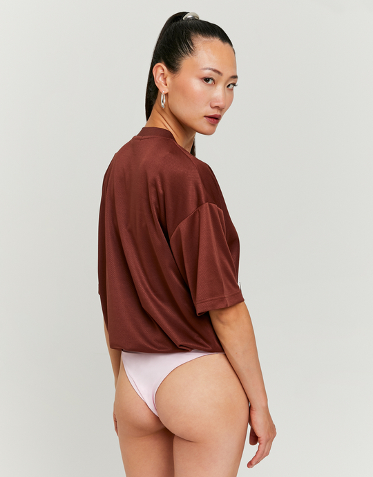 Brown Oversize Football T-shirt | TALLY WEiJL