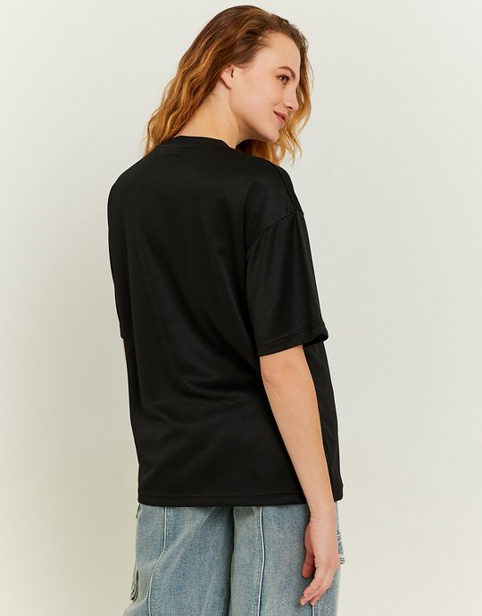 Top Nero con Glitter Argentati stile Maglietta da Calcio | TALLY WEiJL