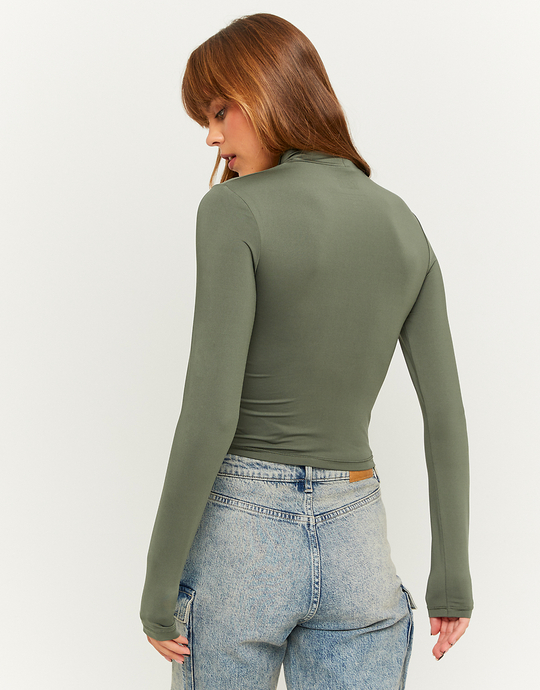 Green Basic Long Sleeves T-Shirt | TALLY WEiJL