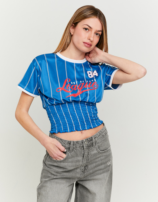 Maillot de Foot Bleu avec Taille Froncée | TALLY WEiJL