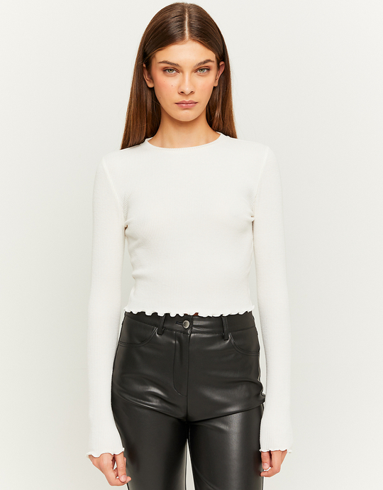 Maglietta bianca a maniche lunghe Basic | TALLY WEiJL