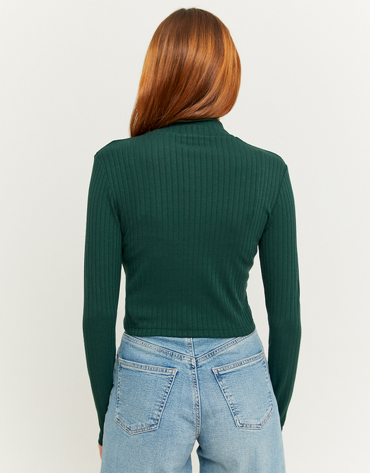 Green Cropped Basic T-shirt | TALLY WEiJL