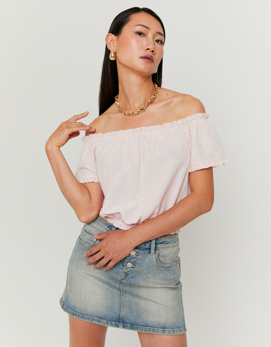 Pink Ruched Crop Top  | TALLY WEiJL