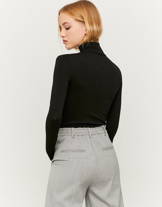 Schwarzes langärmliges Basic Top | TALLY WEiJL