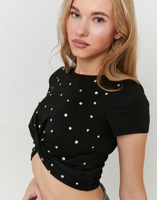 Black Top with Rhinestones | TALLY WEiJL