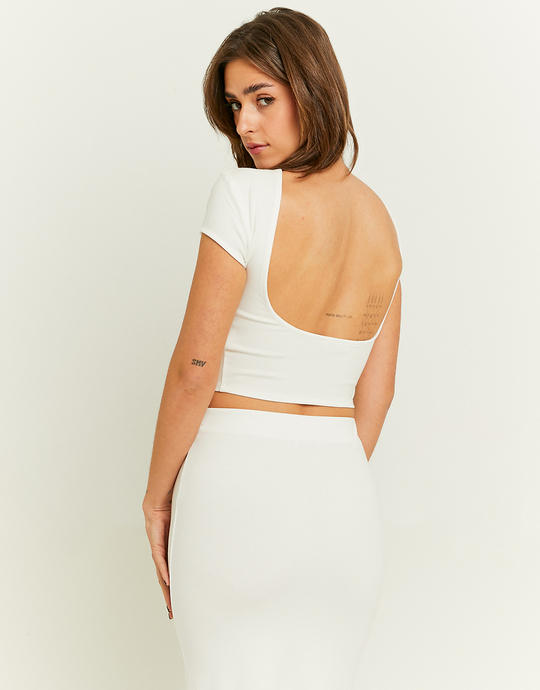 T-Shirt Court Blanc Basique | TALLY WEiJL