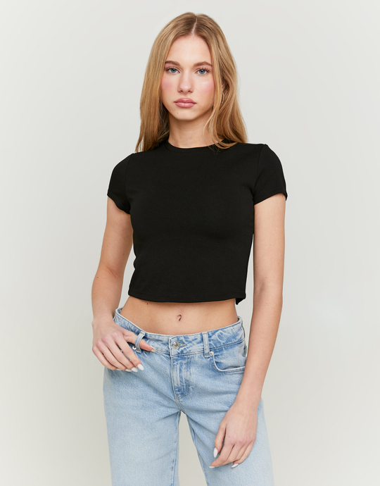 Black Top with Strass Chain on the Back | TALLY WEiJL