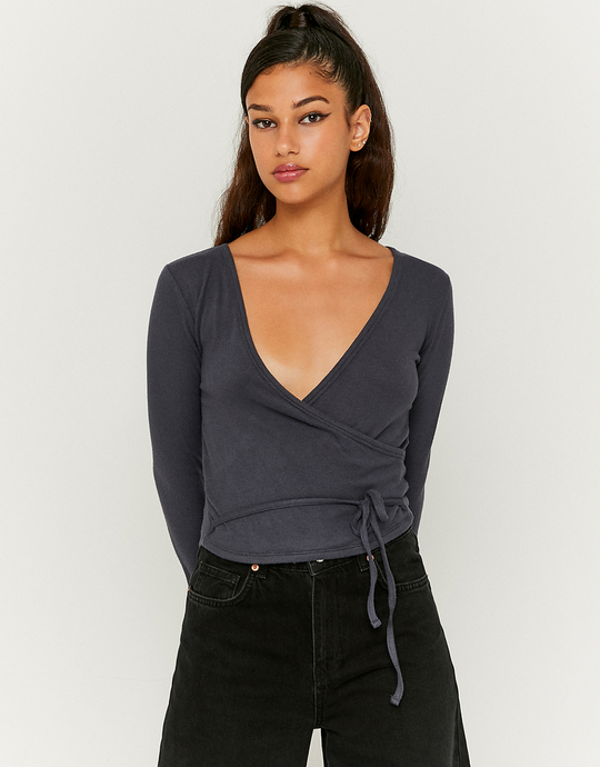 Blaues langärmliges Top | TALLY WEiJL