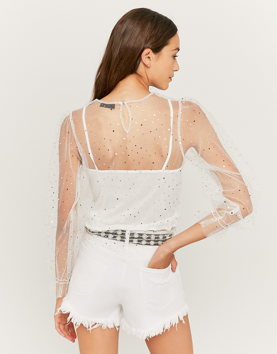 Top a Maniche Lunghe Bianco | TALLY WEiJL