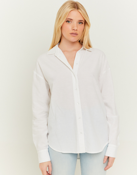 Camicia di Lino Oversize Bianca | TALLY WEiJL