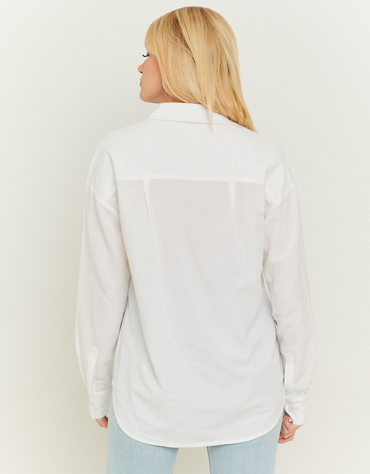 Camicia di Lino Oversize Bianca | TALLY WEiJL