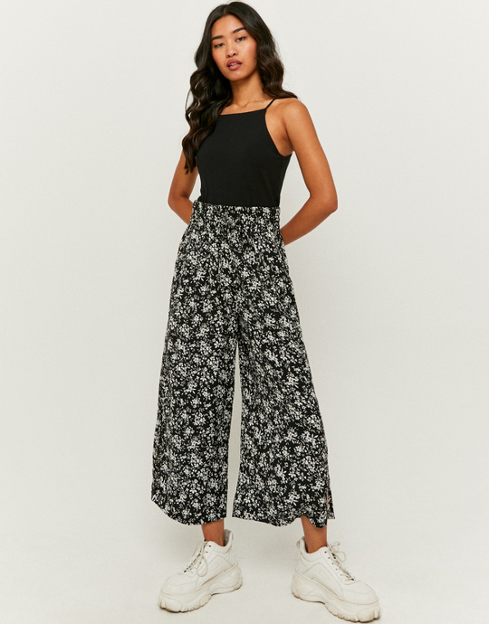 Pantacourt Fleuri Noir | TALLY WEiJL