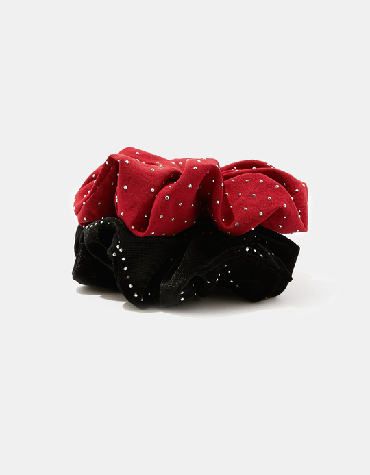 TALLY WEiJL, Set of 2 Scrunchies with Rhinestones for Women