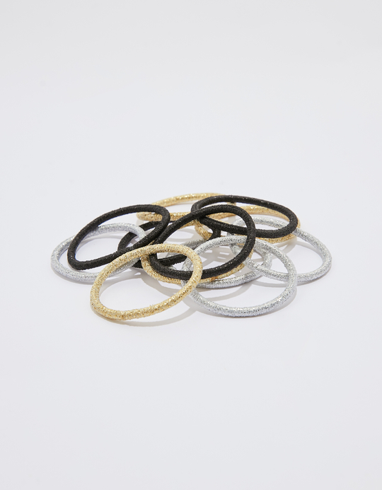 TALLY WEiJL, Set of 12 Lurex Hair Ties for Women