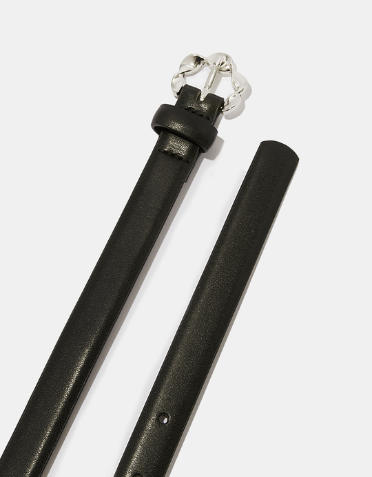 TALLY WEiJL, Black Belt With Silver Buckle for Women