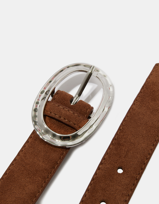 TALLY WEiJL, Ceinture Camel Avec Boucle Argentée for Women