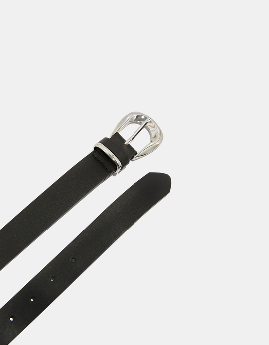 TALLY WEiJL, Black Belt with Silver Buckle for Women