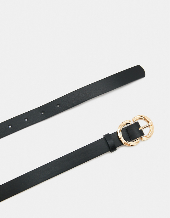 TALLY WEiJL, Black Double Circle Belt for Women