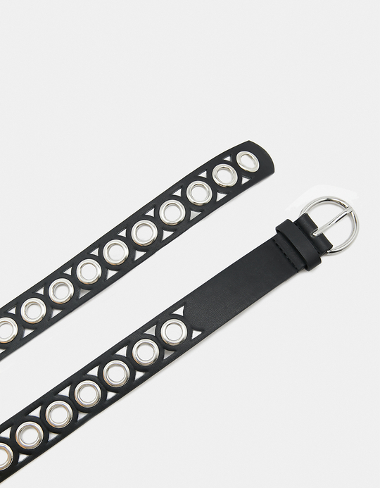 TALLY WEiJL, Black Eyelets Belt for Women