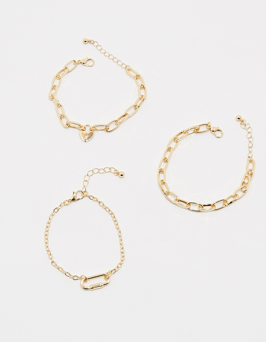 TALLY WEiJL, Lot de 3 Bracelets Chaîne Dorée for Women