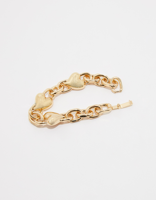 TALLY WEiJL, Bracelet Chaîne Dorée avec Cœurs for Women