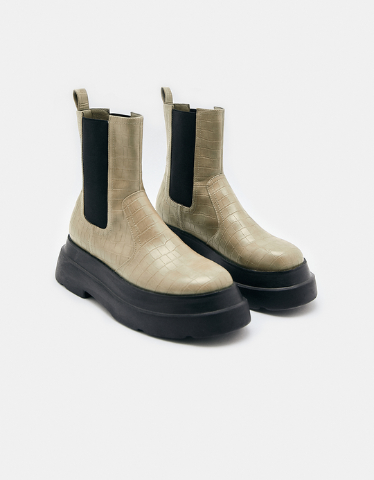 TALLY WEiJL, Bottines Beiges à Semelle Épaisse for Women