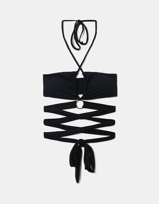 TALLY WEiJL, Schwarzes kurzes Top mit Cut-Out for Women