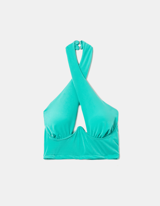 TALLY WEiJL, Blaues Halter-Top mit Cut-Out for Women