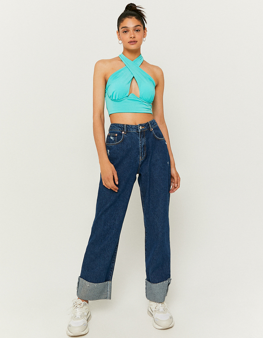 TALLY WEiJL, Blaues Halter-Top mit Cut-Out for Women