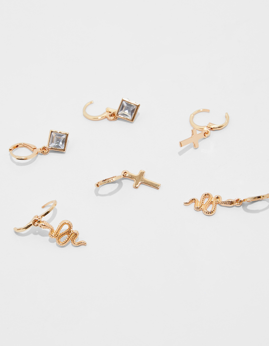 TALLY WEiJL, Set of 3 Golden Earrings for Women