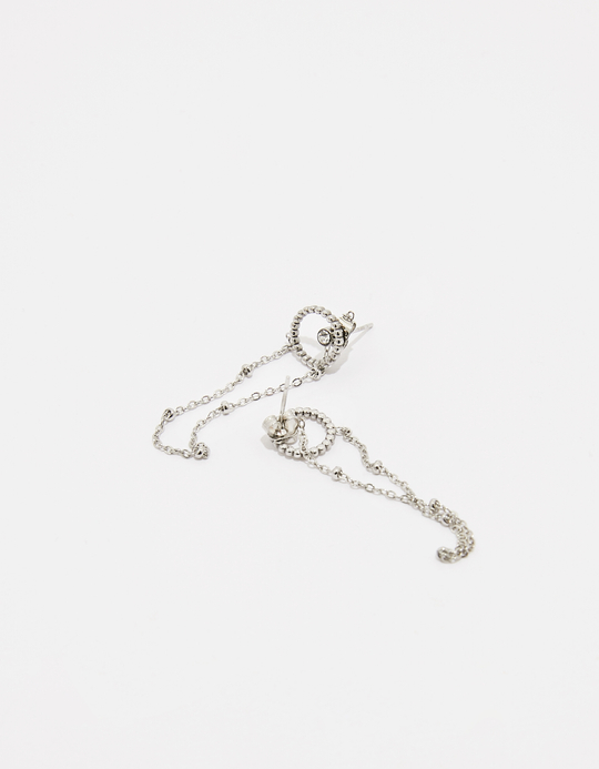 TALLY WEiJL, Silver Pendant Micro-Chain Earrings for Women