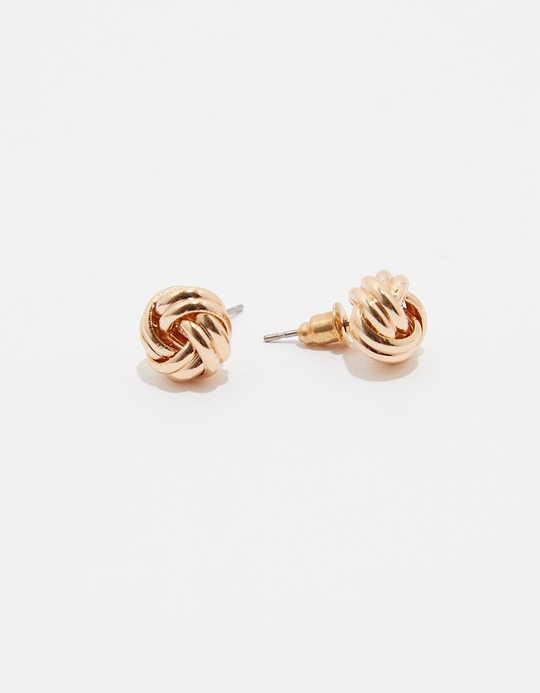 TALLY WEiJL, Golden Knotted Ball Earrings for Women