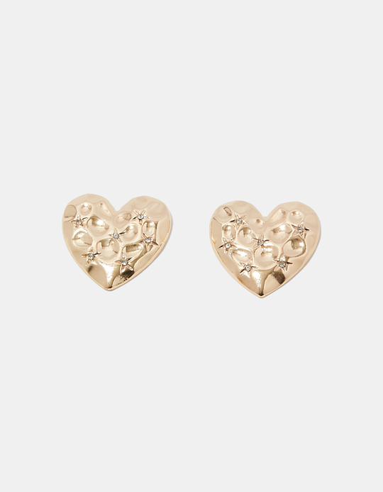 TALLY WEiJL, Golden Heart-Sahped Earrings for Women