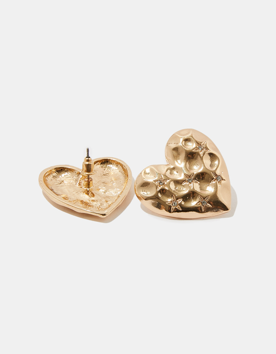 TALLY WEiJL, Golden Heart-Sahped Earrings for Women