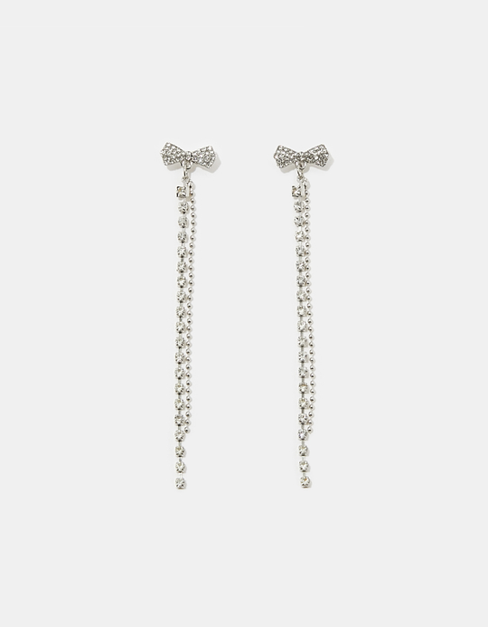 TALLY WEiJL, Bow-Shaped Earrings with Rhinestones for Women