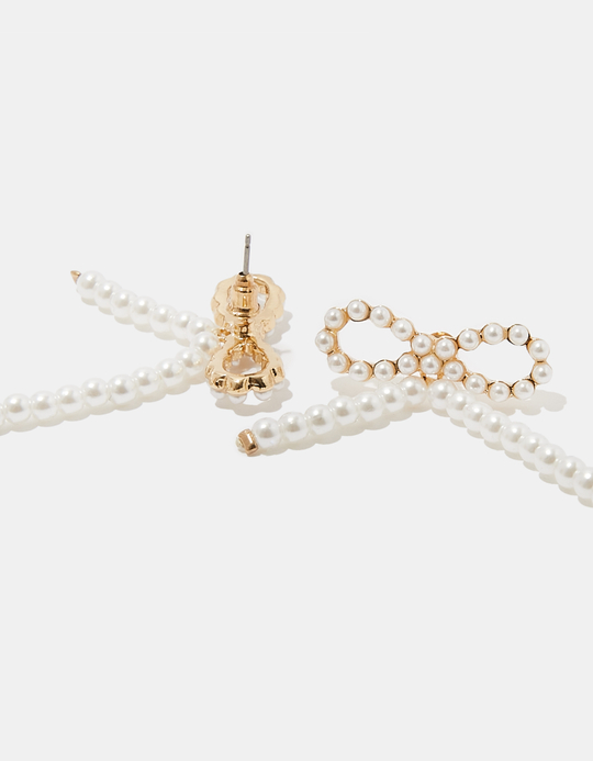TALLY WEiJL, Goldene Ohrringe Mit Perlen-Schleife for Women