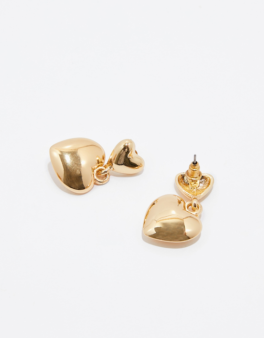 TALLY WEiJL, Golden Hearts Pendant Earrings for Women