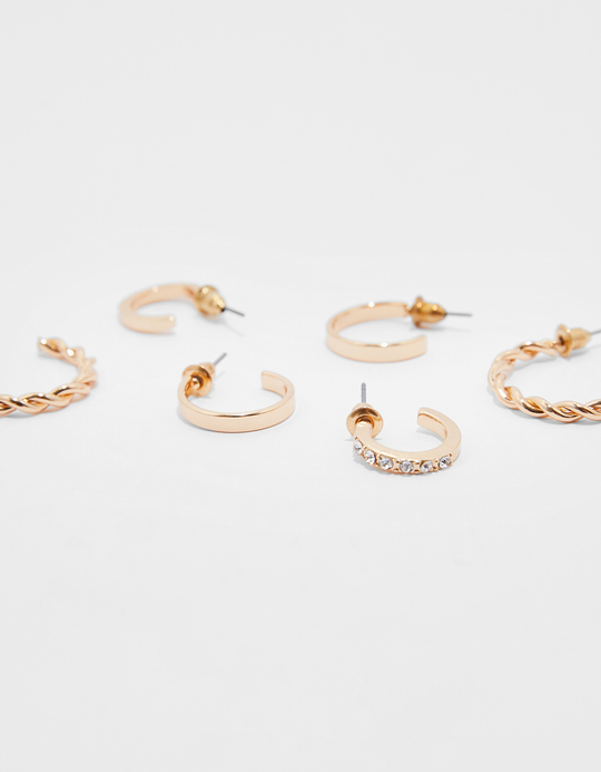 TALLY WEiJL, Set of 3 Small Hoops Earrings for Women