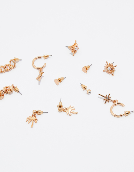 TALLY WEiJL, Set of 6 Golden Earrings for Women