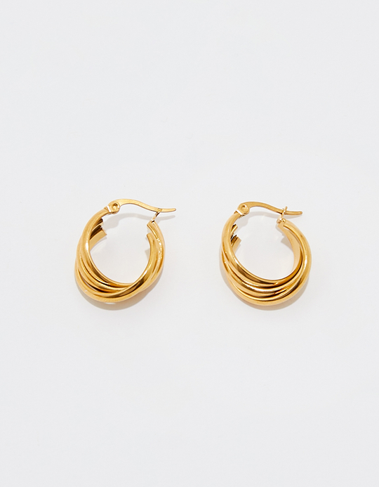 TALLY WEiJL, Orecchini a cerchio multistrato dorati for Women