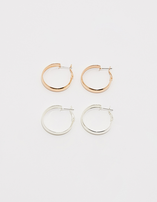 TALLY WEiJL, Set of 2 Small Hoops Earrings for Women